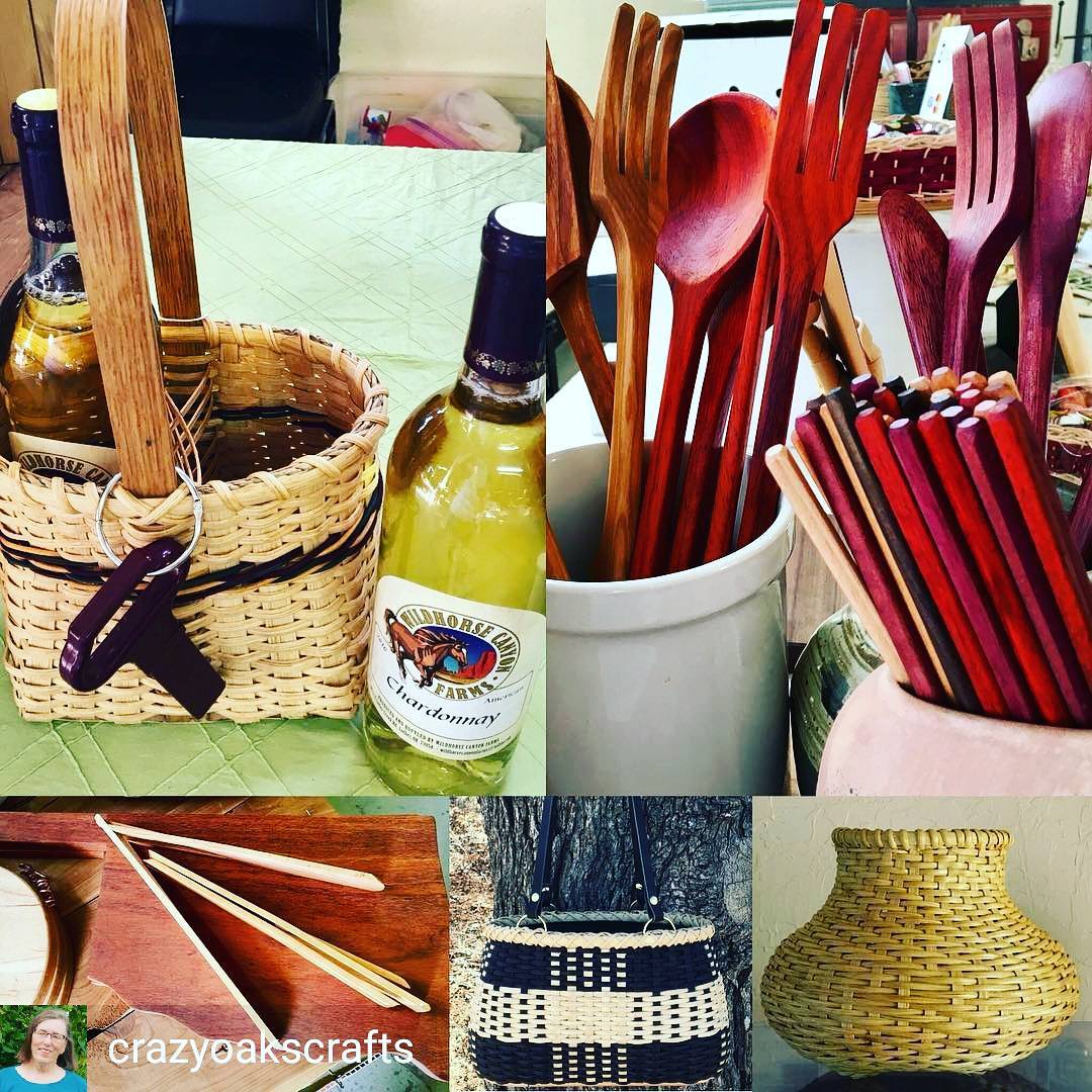 Come out every Sat from now til Christmas and meet some of the best Artists and Crafters in OKC! Different folks each week!!! Like @crazyoakscrafts here…amazing wood crafts and baskets!
@bellekitchenokc #events #keepitlocalok #okc #visitokc #oklahomacity #oklahoma #arts #crafts