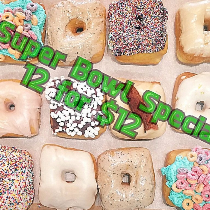 Super bowl doughnuts hurtz, holey rollers, vegan, gluten free, belle kitchen best donut okc